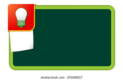 Abstract frame for your text with red corner and bulb