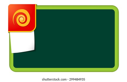 Abstract frame for your text with red corner and spiral