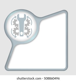 Abstract frame for your text with screwdriver and cogwheels