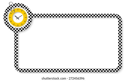 Abstract frame for your text with square pattern and watches