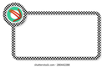 Abstract frame for your text with square pattern and arrow
