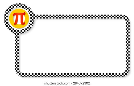 Abstract frame for your text with square pattern and pi symbol