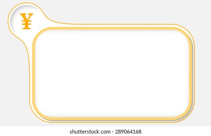 Abstract frame for your text and the symbol of yen