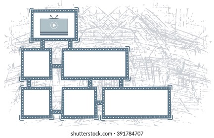 Abstract frame for your text and tv icon