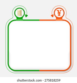 Abstract frame for your text and yen symbol