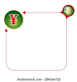 Abstract frame for your text and yen symbol