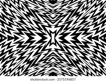 Abstract framed background with jagged spike line pattern and with some copy space area