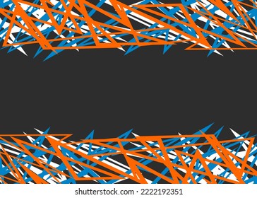 Abstract framed background with rough lines pattern