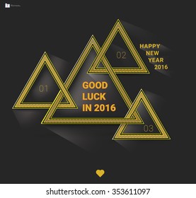Abstract Frames Connections ilIustration for Your New Year Party Template, Yellow and Black Color 