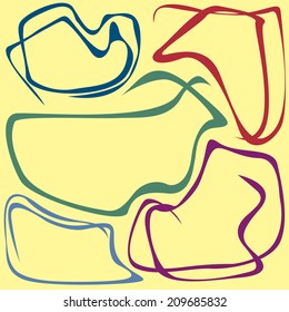 Abstract frames of curves. Seamless wavy pattern.