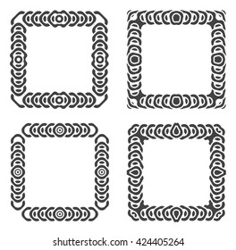 abstract frames grayscale set vector illustration
