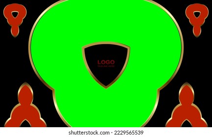 Abstract frames with green screen Chroma Key for transparency background.