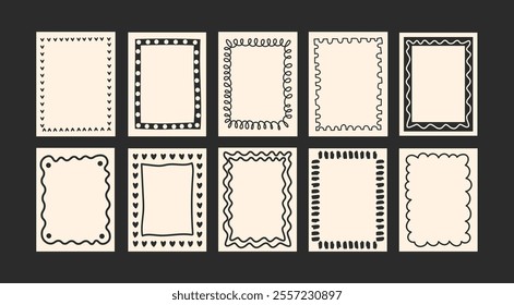 Abstract frames posters in minimalist style. Wall decor, trendy banners  in the cartoon style of Matisse.Linear drawings, decor of wallpaper, walls, print and postcards