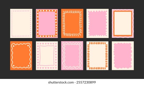 Abstract frames posters in minimalist style. Wall decor, trendy banners  in the cartoon style of Matisse.Linear drawings, decor of wallpaper, walls, print and postcards