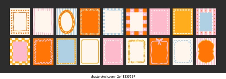 Abstract frames posters in minimalist style. Wall decor, trendy banners in the cartoon style of Matisse.Linear drawings, decor of wallpaper, walls, print and postcards