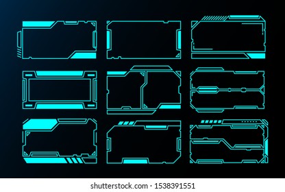 abstract frames technology futuristic interface hud vector design for ui games.