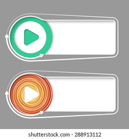 Abstract frames for your text with spiral sample and the symbol of play