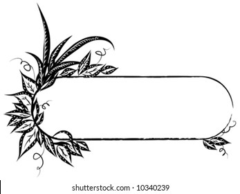Abstract framework of black color in vegetative style
