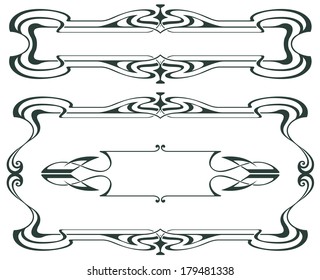 Abstract framework from the bound lines based on style art-nouveau 
