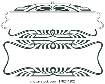 Abstract framework from the bound lines and flowers based on style art-nouveau 