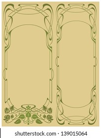 Abstract framework from the bound lines in style art-nouveau