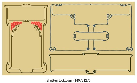 Abstract framework from the bound lines in style art-nouveau