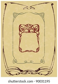 Abstract framework from the bound lines in style art-nouveau (stains can be removed)
