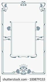Abstract framework from the bound plants in style art-nouveau