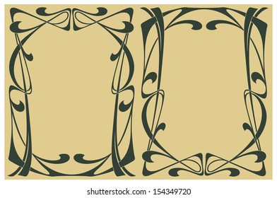 Abstract framework from the bound plants in style art-nouveau