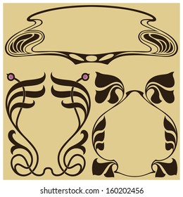 Abstract framework from the bound plants in style art-nouveau