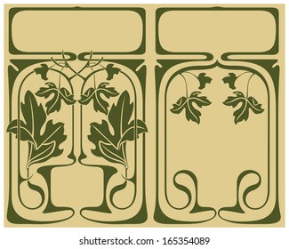 Abstract framework from the bound plants in style art-nouveau