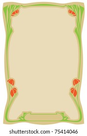 Abstract framework from the bound plants in style art-nouveau