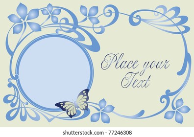 Abstract framework from the bound plants in style art-nouveau