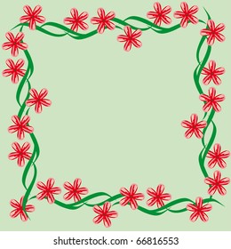 Abstract framework with flowers. Illustration