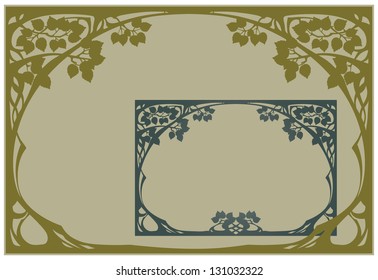 Abstract framework in style art-nouveau