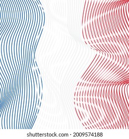 abstract france flag blue, white, red. Vector Illustration