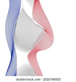 abstract france flag blue, white, red. Vector Illustration