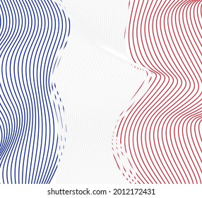 abstract france flag blue, white, red. Vector Illustration