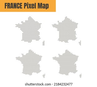 Abstract France Map with Dot Pixel Spot Modern Concept Design Isolated on White Background Vector illustration.