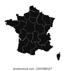 Abstract France Silhouette Detailed Map, can be used for business designs, presentation designs or any suitable designs.