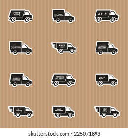 abstract free delivery objects on a brown special background