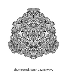 Abstract free drawing lace pattern for decoration. Decorative doodle ornament.