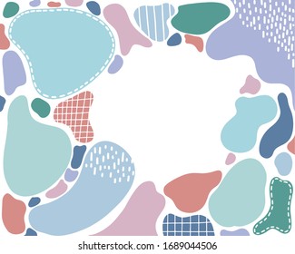 abstract free form shape, fluid and bubble shape. free hand design and drawing vector illustration