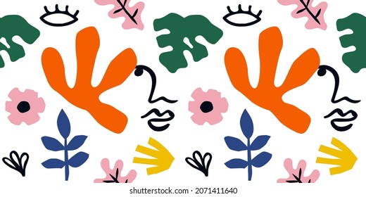 Abstract Free Hand Art Style Seamless Stock Vector (Royalty Free ...