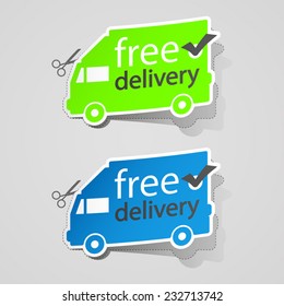 Abstract Free Shipping label