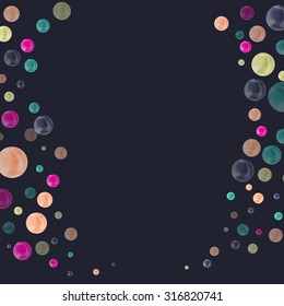 Abstract Free Space Background with Air Colored Bubbles on the Sides