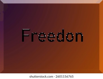 Abstract Freedon Text Effect Design Purple Background