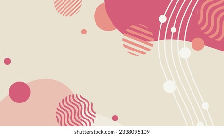 Abstract Freeform Flat Red and Orange Template with Pattern Circles and Line Waves