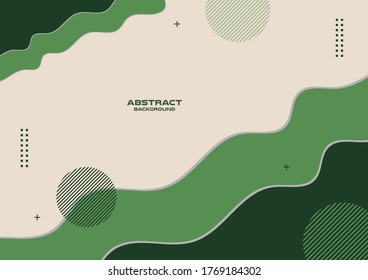 Abstract freeform shape geometric background , Vector and illustration, Template Design for shape banner or poster.Green Tone.