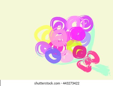 abstract freehand drawing flower bouquet, vector floral background